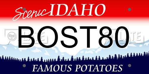 BOST80 Idaho License Plate