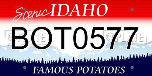 BOT0577 Idaho License Plate
