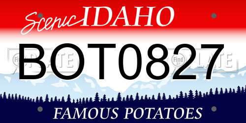 BOT0827 Idaho License Plate