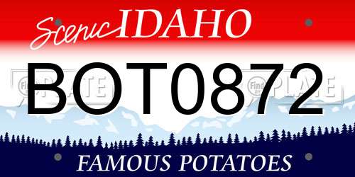 BOT0872 Idaho License Plate