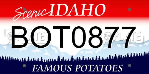 BOT0877 Idaho License Plate