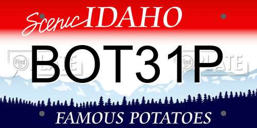 BOT31P Idaho License Plate