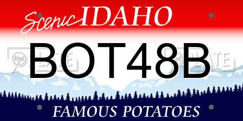 BOT48B Idaho License Plate