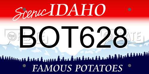 BOT628 Idaho License Plate