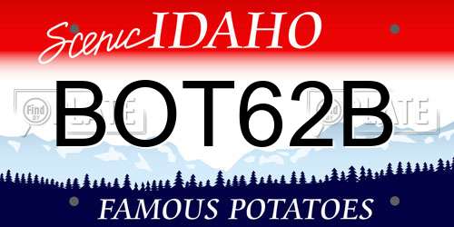BOT62B Idaho License Plate