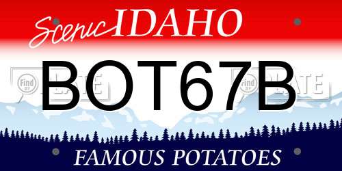 BOT67B Idaho License Plate