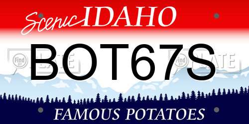 BOT67S Idaho License Plate
