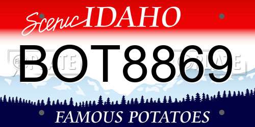 BOT8869 Idaho License Plate