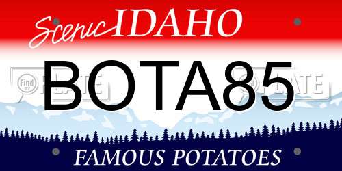 BOTA85 Idaho License Plate