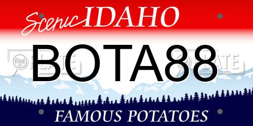 BOTA88 Idaho License Plate