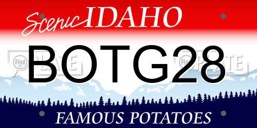 BOTG28 Idaho License Plate