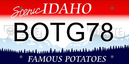 BOTG78 Idaho License Plate