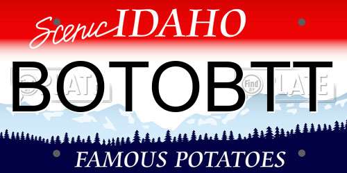 BOTOBTT Idaho License Plate