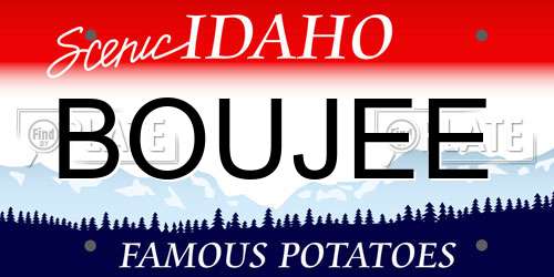 BOUJEE Idaho License Plate