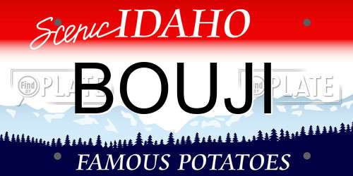 BOUJI Idaho License Plate