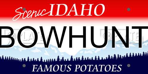 BOWHUNT Idaho License Plate