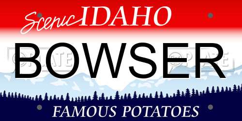 BOWSER Idaho License Plate