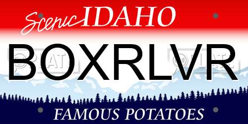 BOXRLVR Idaho License Plate