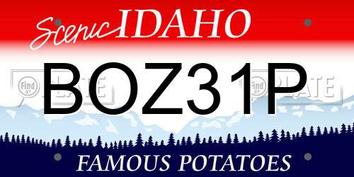 BOZ31P Idaho License Plate