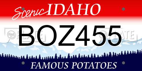BOZ455 Idaho License Plate