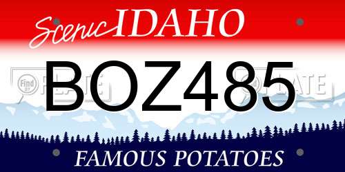 BOZ485 Idaho License Plate
