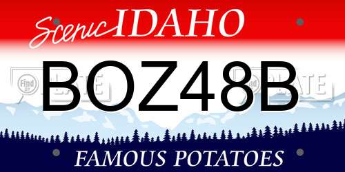 BOZ48B Idaho License Plate