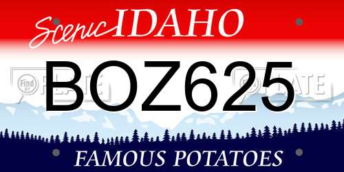BOZ625 Idaho License Plate