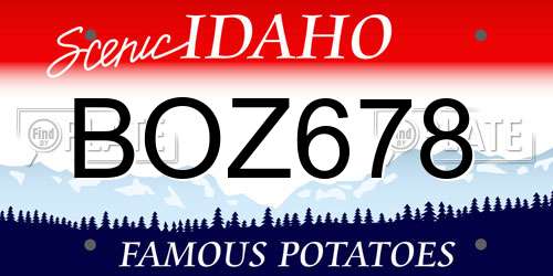 BOZ678 Idaho License Plate