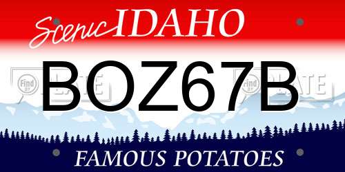 BOZ67B Idaho License Plate