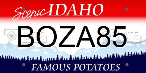 BOZA85 Idaho License Plate