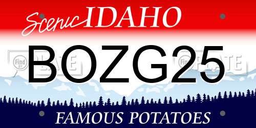 BOZG25 Idaho License Plate