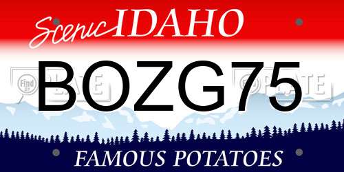 BOZG75 Idaho License Plate