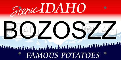 BOZOSZZ Idaho License Plate