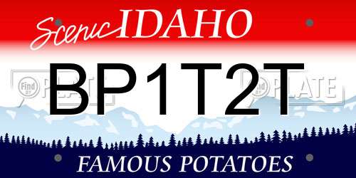 BP1T2T Idaho License Plate