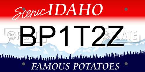 BP1T2Z Idaho License Plate