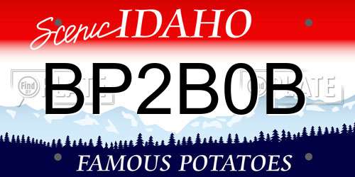 BP2B0B Idaho License Plate