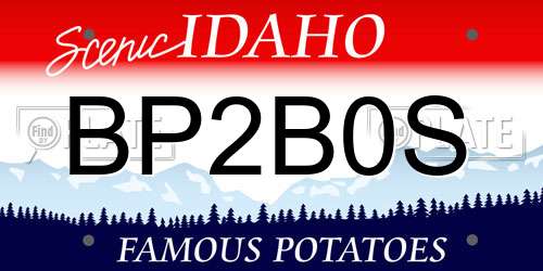 BP2B0S Idaho License Plate
