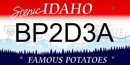 BP2D3A Idaho License Plate
