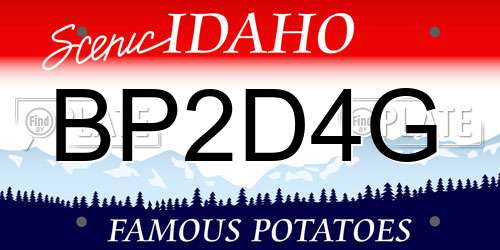 BP2D4G Idaho License Plate