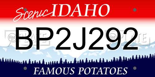 BP2J292 Idaho License Plate