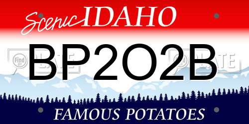 BP2O2B Idaho License Plate