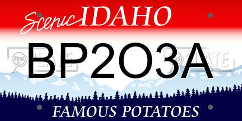 BP2O3A Idaho License Plate