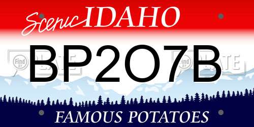 BP2O7B Idaho License Plate