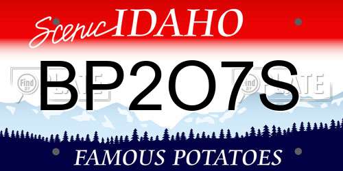 BP2O7S Idaho License Plate