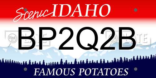 BP2Q2B Idaho License Plate