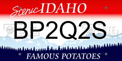 BP2Q2S Idaho License Plate