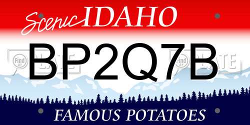 BP2Q7B Idaho License Plate