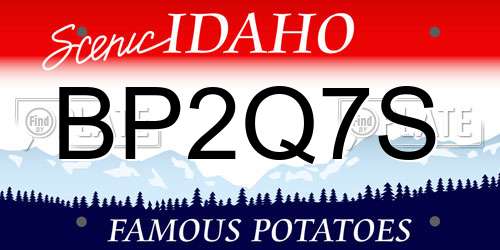 BP2Q7S Idaho License Plate
