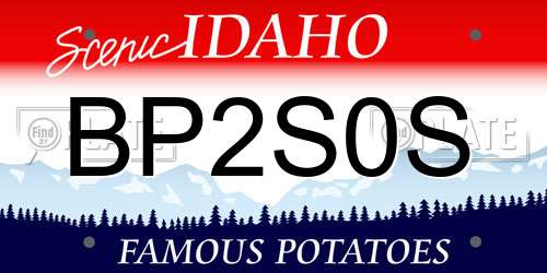 BP2S0S Idaho License Plate