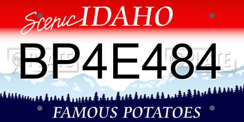 BP4E484 Idaho License Plate